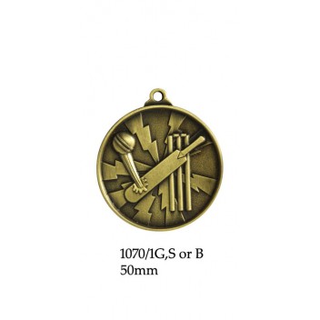 Cricket Medals 1070/1G,S or B - 50mm