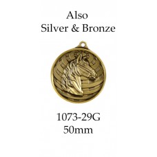 Equestrian Medals 1073-29G - 50mm Also Silver & Bronze