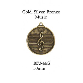 Music Medals 1070-Music-G, S or B -  50mm