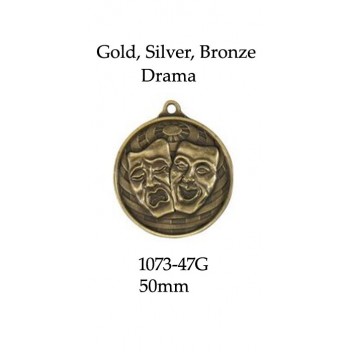 Drama Medals 1073-47G - 50mm Also Silver & Bronze