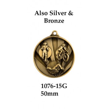 Triathlon Medal 1076-15G - 50mm