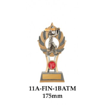 Cricket Trophies Batsman Male11A-FIN-1BATM - 175mm Also 200mm & 230mm