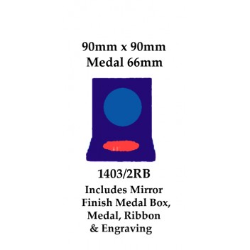 Cricket Medal Box Inc Medal 1403/2RB - 66mm