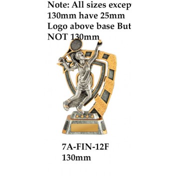 Tennis Trophies Female 7A-FIN-12F - 1300mm Also 150mm 180mm & 210mm