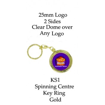 Key Rings Gold Club or Corporate Logo - KS1 (Min 25)