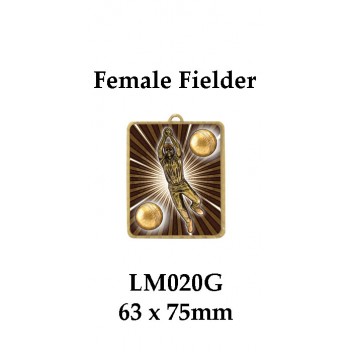 Cricket Medals Fielder LM020G, - 63mm x 75mm