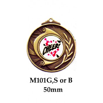 Cheerleading Medals M101G, S or B - 25mm Centre