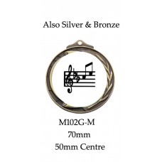 Music Medals M102GM S & B -  72mm