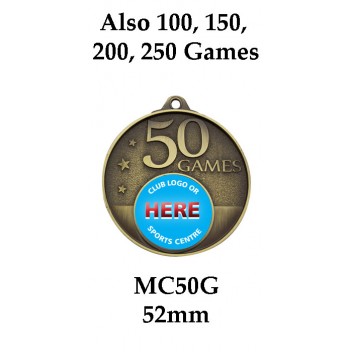 Soccer Medals MC50G, S or B  52mm