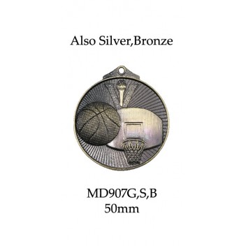 Basketball Medals MD907G, S or B - 52mm
