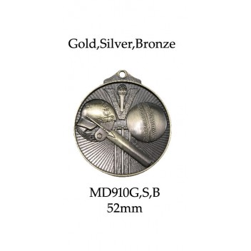 Cricket Medals MD910G, S or B - 52mm