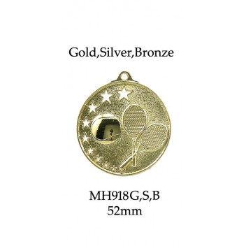 Tennis Medals MH918G, S or B  52mm