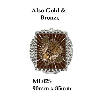 Badminton Medals ML02G - 90mm x 85mm