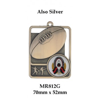 AFL Aussie Rules Medals - MR812G Also Silver  