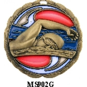 Swimming Medals MS902G, S or B - 63mm