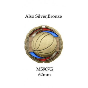 Basketball Medals MS907G - 65mm