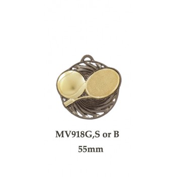 Tennis Medals MV918G,S or B  55mm