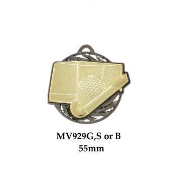 Hockey Medals MV929G, S or B - 55mm