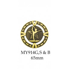 Gymnastics Medals MY914G, S & B - 65mm