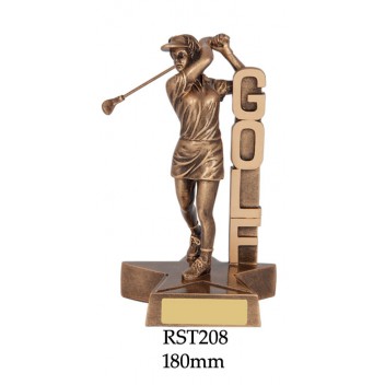 Golf Trophies Ladies RST208 - 180mm AAlso 210mm