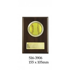 Baseball Softball Plaque S16-3906 - 155 x 105mm
