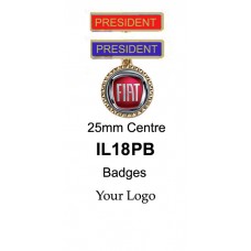 Badges Custom Clear Domed 25mm Logo IL18PB President