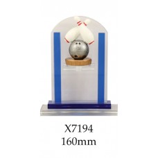 Ten Pin Bowling Trophies Glass X7194 - 160mm Also 180mm & 210mm