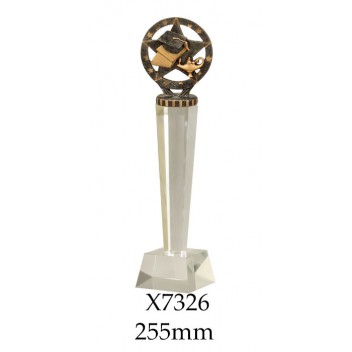 Knowledge Graduation Crystal Trophies X7326 - 255mm Also 275mm & 300mm