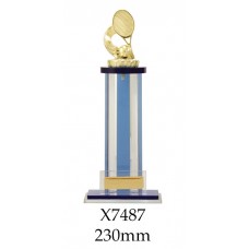Tennis Trophies Glass Coilumn X7487 - 230mm Also 245mm & 265mm