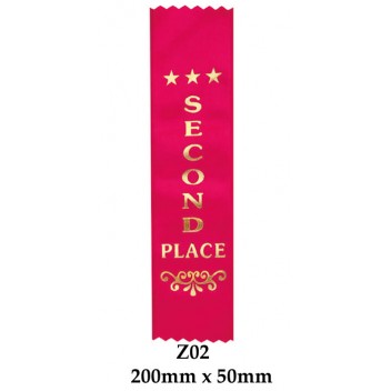 Sports Award Ribbons 2nd Place - Z02  (Pk 25)