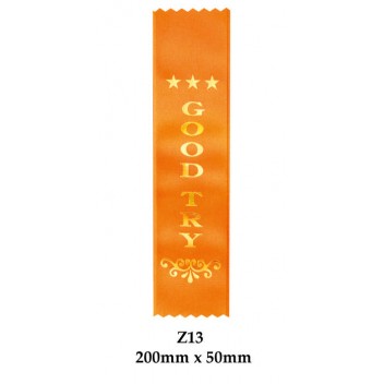 Sports Award Ribbons Good Performance - Z12 - (Pk 25) 200mm x 50mm