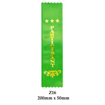 Sports Award Ribbons Participant - Z16 - (Pk 25) 200mm x 50mm